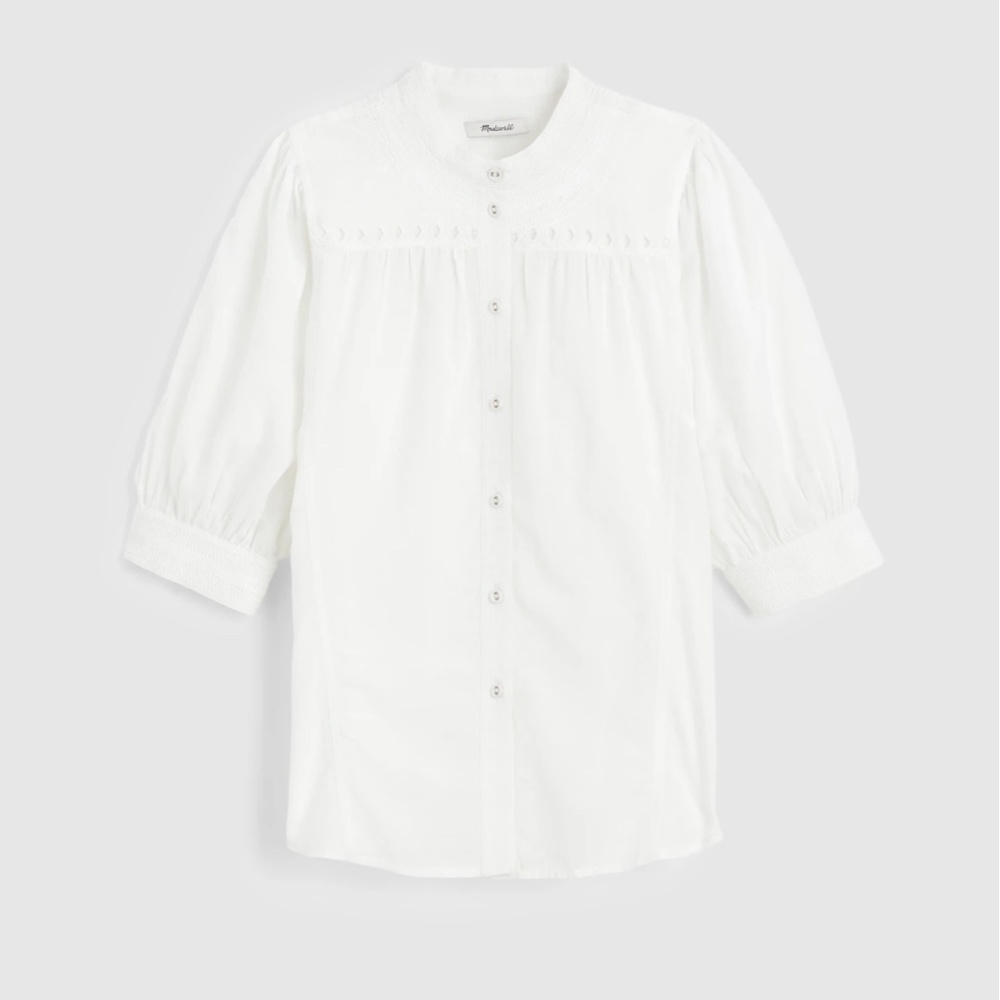 MADEWELL Puff-Sleeve Band-Collar Shirt - Picture 5 of 7